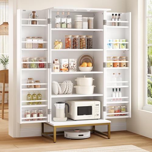 51” Kitchen Pantry Storage Cabinet with Diamond Design