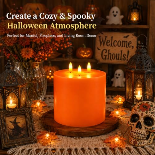 3 Wick Extra Large Flameless Pillar Candle with Timer Remote
