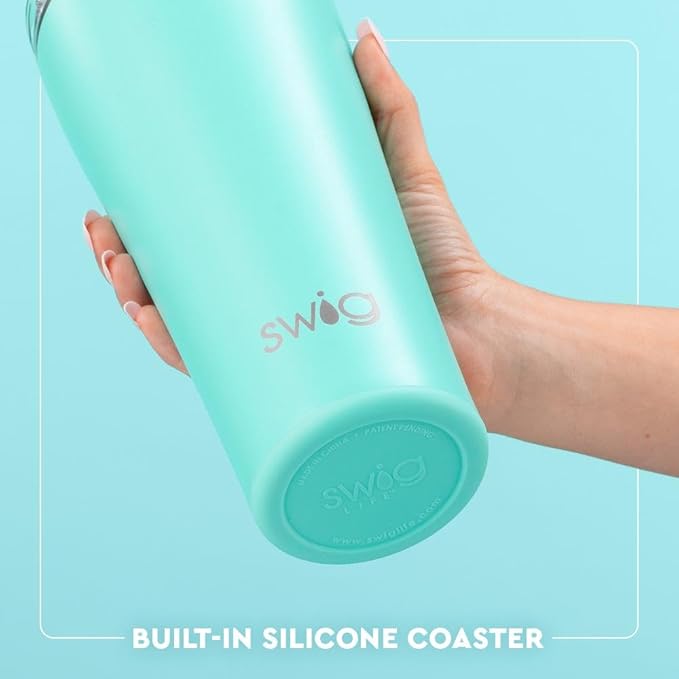 Swig Life 32oz Insulated Tumbler, Travel Coffee Tumbler with Lid, Cup Holder Friendly Travel Coffee Mug, Stainless Steel, 32 oz, Reusable Insulated Mug with Lid (Santa's Scrubs)