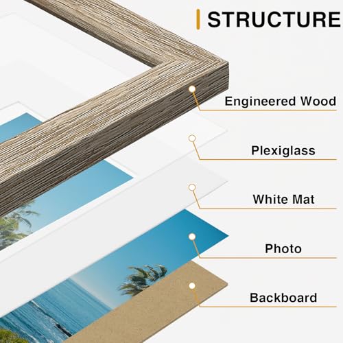4x6 Picture Frames Set of 9 for Wall Mount & Tabletop (9 Count)