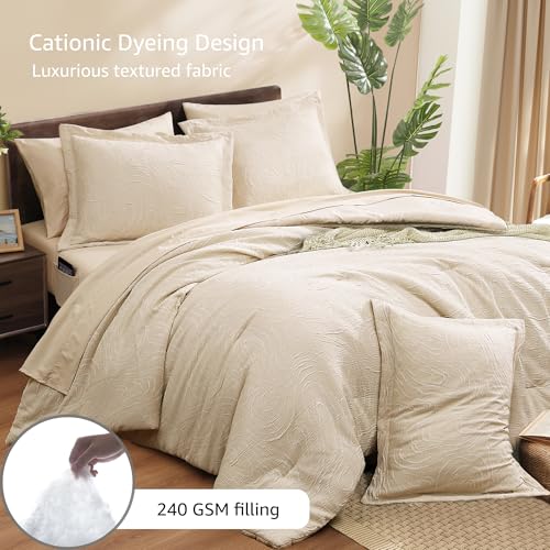 King Size Comforter Set 7 Pieces Birch Marble Bed in a Bag
