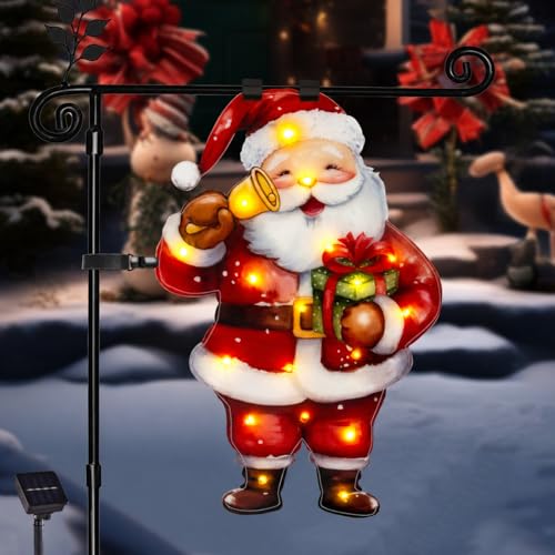 28x40 Solar Christmas Santa Garden Flag