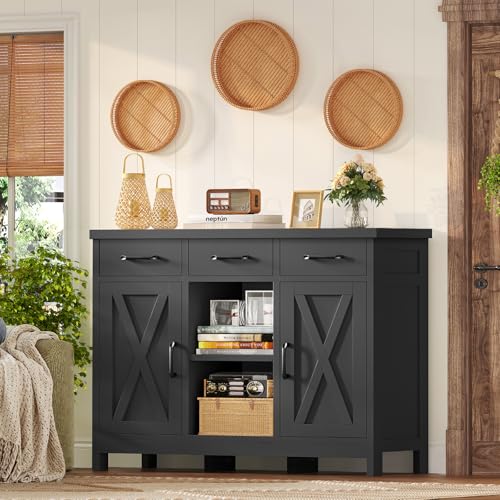 Coffee Bar Cabinet with 3 Drawers