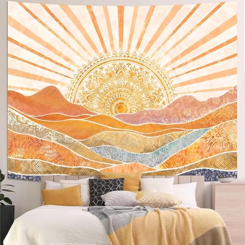Bohemian Mandala Sunrise Wall Tapestry