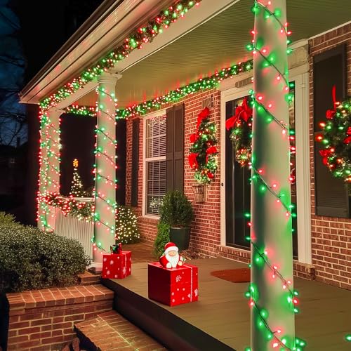 600 LED Red and Green Halloween String Lights Outdoor Clear Wire (168 Foot)