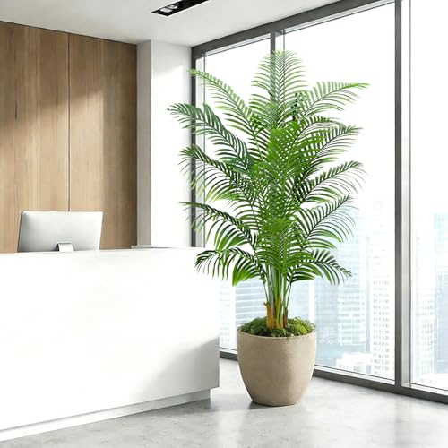 2 Pack Artificial Palm Tree Indoor Plant 7FT Tall Fake Tropical Palm Tree in Pot (2 Count)