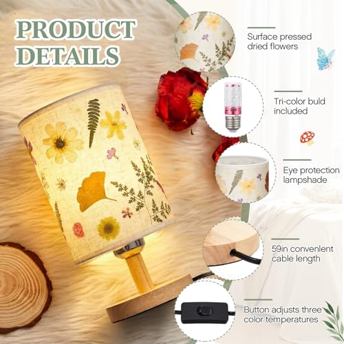 Pressed Flower Vintage Table Lamp