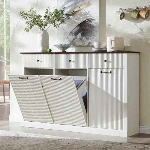 Triple Tilt Out Trash Can Cabinet