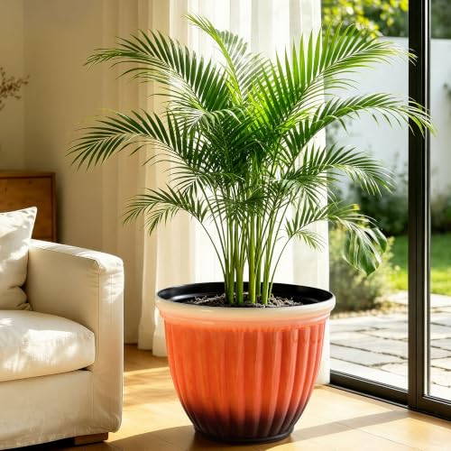 Autodaya 15" Large Planters For Outdoor Plants Set Of 2 Plastic Flower Pots (2 Count)