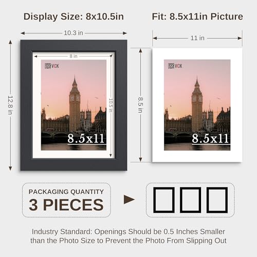 8.5x11 Picture Frames 3 Pack (3 Count)