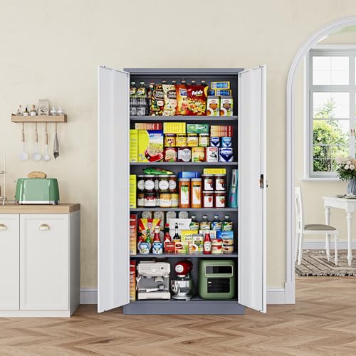 Metal Garage Storage Cabinets with Lock Door and Adjustable Shelves