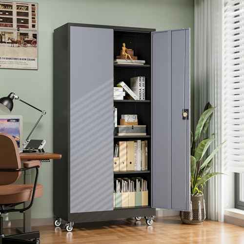 Metal Garage Storage Cabinets with Lock Door and Adjustable Shelves