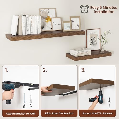 Deep Floating Shelves 36x12” Set of 2 (2 Count)