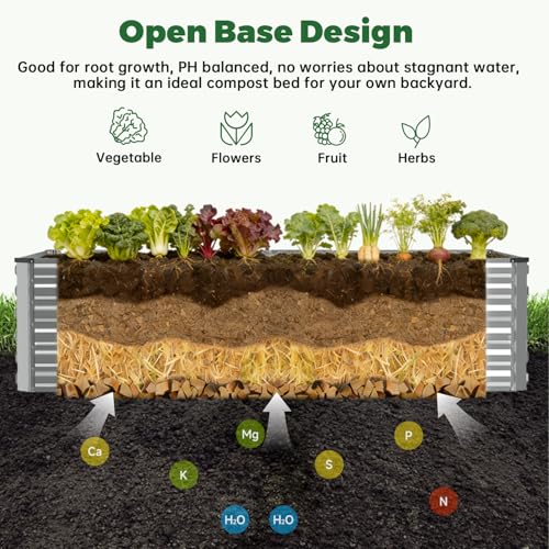 6x3x3ft Outdoor Metal Raised Garden Bed