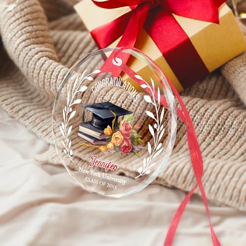 Personalized Graduate Glass Christmas Ornament