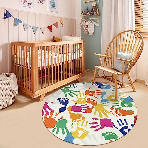 Colorful Round Rug for Kids Bedroom