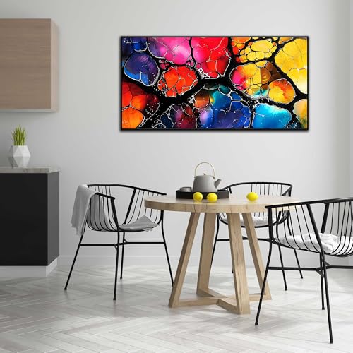 Large Framed Colorful Abstract Canvas Wall Art for Living Room Bedroom Home Office Modern Colorful Abstract Picture Large Canvas Prints With Wood Framed Size 30x60