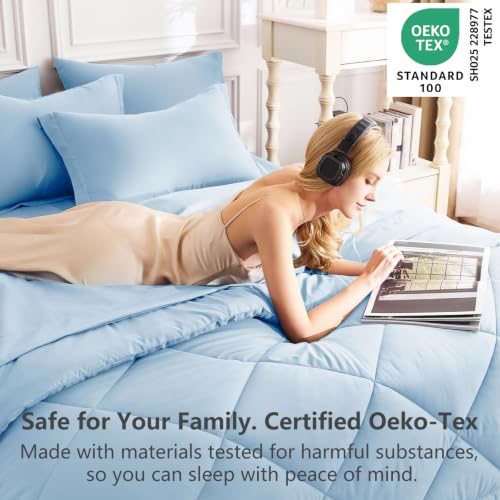 Queen Comforter Set with Sheets Baby Blue