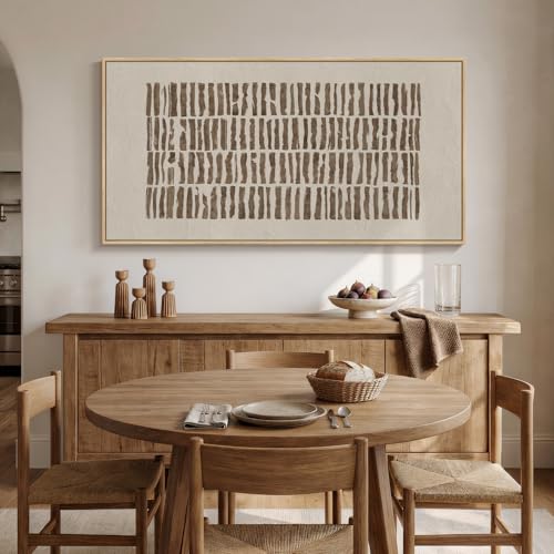 Large Framed Neutral Abstract Wall Art for Living Room