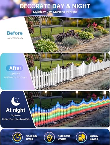 8 Pack Multicolor Picket Fence Lights
