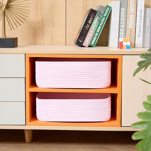 Large Shallow Organizing Baskets 15x11x5.1 Inches (4 Count)