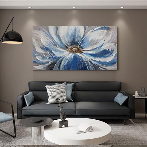 Large Blue Wall Art Framed