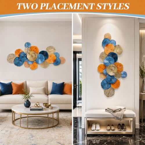 Modern 3D Large Metal Wall Art for Living Room Bedroom Entryway Decoration