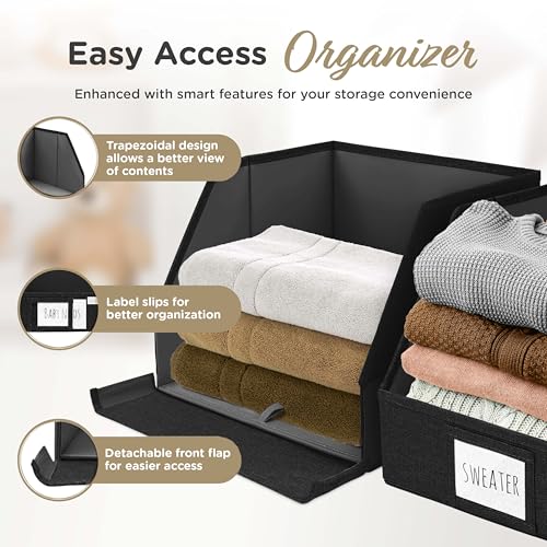Open Front Trapezoid Closet Bins (3 Count)