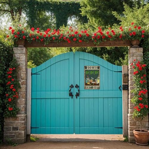 Funny Garden Signs for Outside Hoeing Ain't Easy Metal Tin Sign Personalized Decor Gift for Women Outdoor Yard & Shed Gardening Signs Garden Stuff for Outside 8x12 Inch