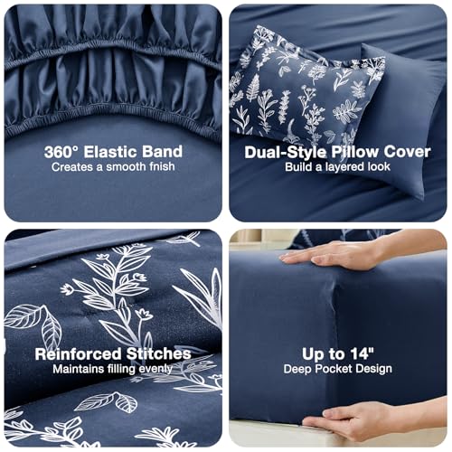 Navy Blue Twin Comforter Set