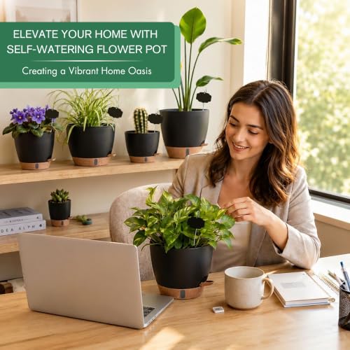 5 Pack Easy Plant Self Watering Pots for Indoor Plants (5 Count)