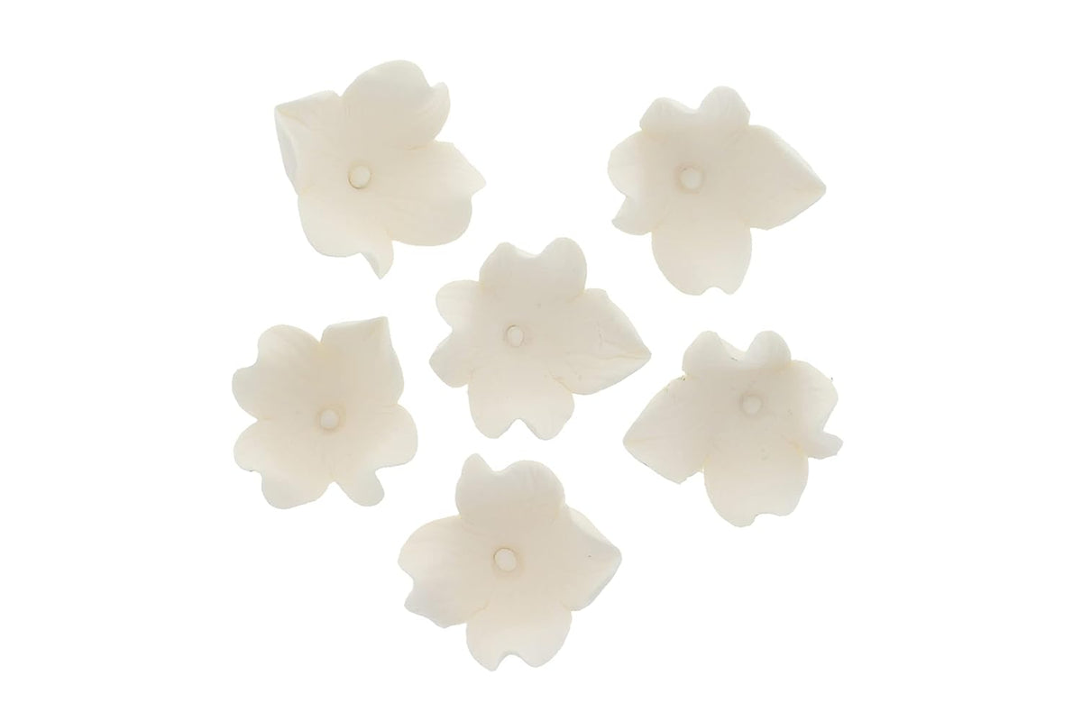 Global Sugar Art Hydrangea Blossom Edible Sugar Cake Flowers, White Unwired, 36 Count by Chef Alan Tetreault
