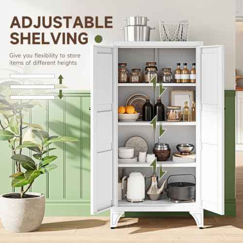 Metal Storage Cabinet with Doors and Shelves