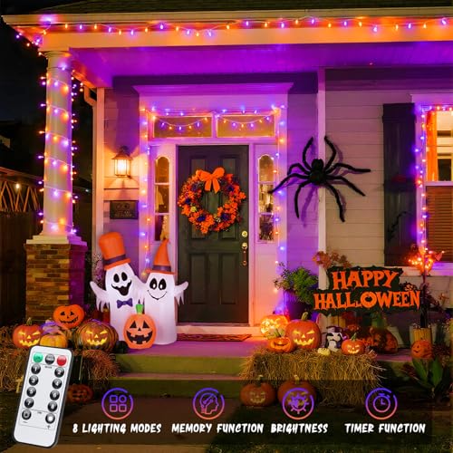 33FT 100 LED Orange and Purple Halloween Lights (100 Count)