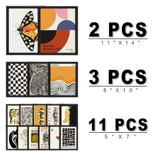 16 PCS Wall Art Framed Eclectic Wall Art Decor (16 Count)
