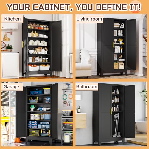 75" Metal Kitchen Pantry Cabinet