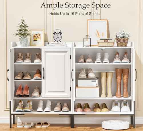 Farmhouse Shoe Cabinet with Doors