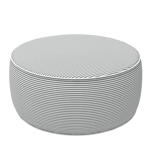 Indoor Outdoor Inflatable Ottoman with Handle D21 x H9 Inch