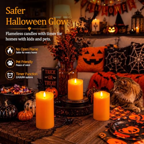 Halloween Orange Waterproof LED Candles