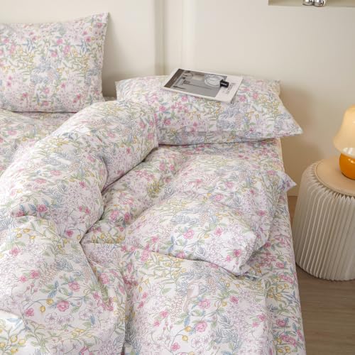 Botanical Floral Comforter Set Queen Aesthetic Cottagecore Bedding Set