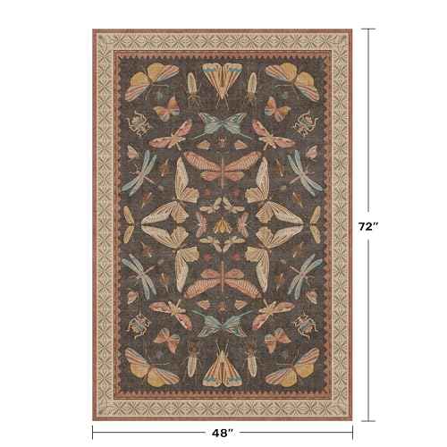 Brown Washable Area Rug for Living Room (24 Sq Ft)