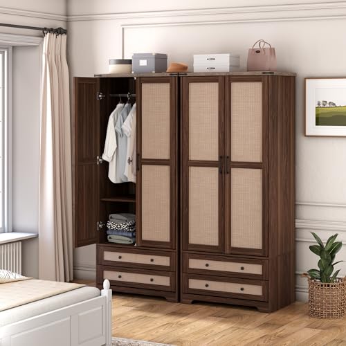 Wooden Armoire Wardrobe Closet with Drawers