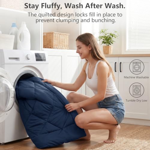 Oversized Queen Comforter Set Navy