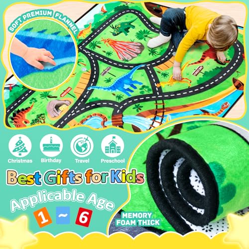Kids Dinosaur Play Rug (35 Sq Ft)