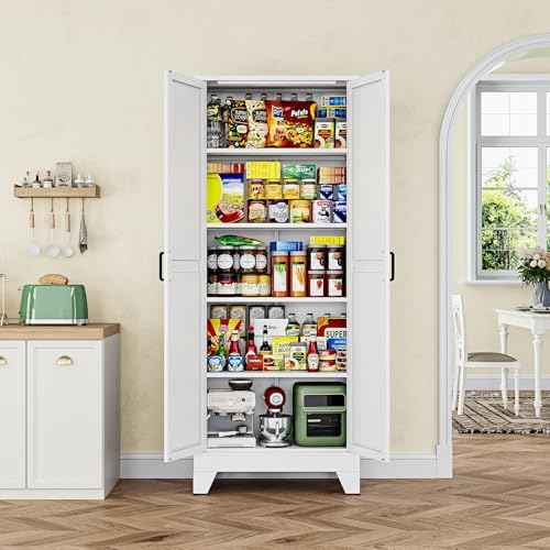 75" H Metal Storage Cabinet with 2 Doors and 4 Shelves