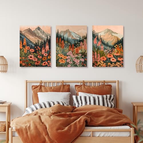 Framed Mountain Wildflower Wall Art Set of 3 (3 Count)