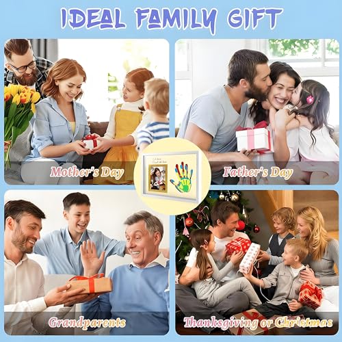 Horizontal White Family Handprint Kit 3D Frame New Parents Gift