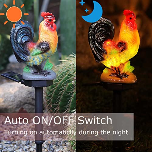 Solar Rooster Lights Outdoor Decorative