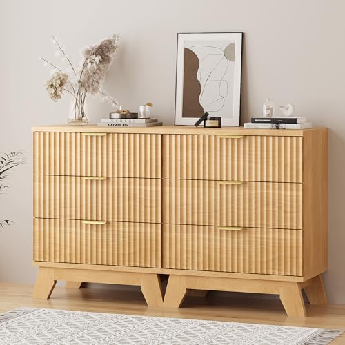 Fluted Dresser for Bedroom with 3 Drawers