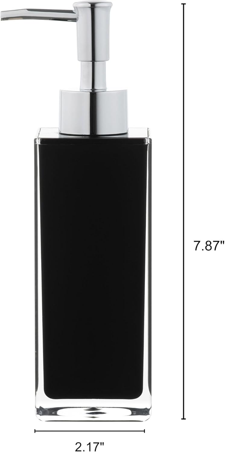 Premium Black Soap Dispenser for Bathroom and Kitchen, Refillable Hand Soap Dispenser, Dish Soap Pump Bottle - 2 Pack